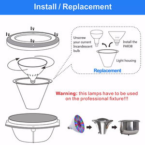 12V IP68 không thấm nước <span class=keywords><strong>Led</strong></span> <span class=keywords><strong>PAR38</strong></span> Bóng đèn điều khiển từ xa <span class=keywords><strong>RGB</strong></span> đầy màu sắc E27/E26 đèn cảnh quan cho dưới nước hồ bơi ABS cơ thể - Product Image 5