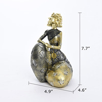 Statue de femme abstraite vintage en résine électroplaquée, sculpture pop art en relief floral 3D, décoration de table, cadeau artisanal