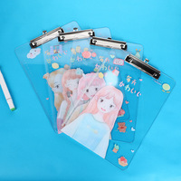 Carpeta de Archivo Creativa con Clip, Impresa con UV, de PP, Ultra Transparente, Gruesa, para Estudiantes y Oficina