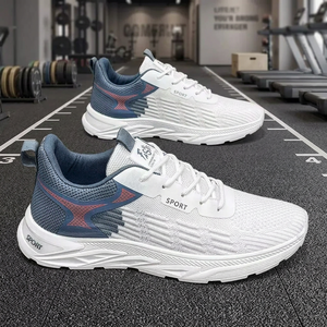 Top Sale High-Top Basketball Shoes for Men New Style Knitted Upper Thick <b>Sneakers</b> with Wear - Product Image 3