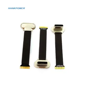 สายชาร์จ USB Type C FPC แบบมุมขวา,คลิปหลังแบบบางพิเศษสายชาร์จ FPV 6ขาพร้อมขั้วต่อ USB C
