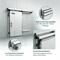 Structure d'installation compacte pour porte coulissante de chambre froide de type C personnalisée pour atelier de réfrigération basse température