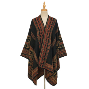 Chal Largo Étnico Floral Vintage de Acrílico y Poliéster, Capa Gruesa y Cálida, Ecológica, para Otoño e Invierno, Moda de <span class=keywords><strong>Viaje</strong></span> para Mujer - Product Image 5