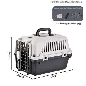 Cage de <span class=keywords><strong>transport</strong></span> pour animaux de compagnie, approuvée par les compagnies aériennes, <span class=keywords><strong>en</strong></span> plastique, carrée, respirante, portable, avec bouton, pour petits animaux - Product Image 5