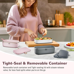 900ml Electric Stainless Steel <b>Lunch</b> <b>Box</b> Household Food Warmer - Product Image 6