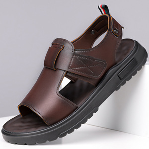 Sandalias de Hombre con Suela Gruesa, Punta Abierta, Tiras Cruzadas, Suela de Goma, Casuales, de Verano, Hechas en Vietnam - Product Image 4