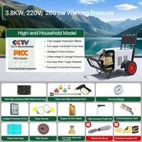 Hidrolavadora Eléctrica Tipo Carrito de Alta Presión 3.8KW con Motor de Cobre Puro y Pistola de Agua de Alta Presión de Doble Uso Incluida