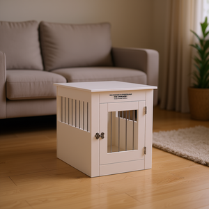 Cuccia per Cani in Legno Ingegnerizzato Bianco 21.7x31.5x26.8 Pollici, Cuccia Durevole da Interno Stile Classico, Arredamento per Cani di Taglia Media - Product Image 2