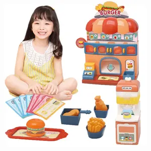 儿童厨房玩具汉堡店玩具音乐声音塑料食品模型游戏屋儿童厨房玩具