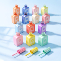 Ensemble de flacons en verre carrés de luxe personnalisés de 6 ml, 10 ml et 15 ml pour vernis à ongles UV, gel de construction pour ongles
