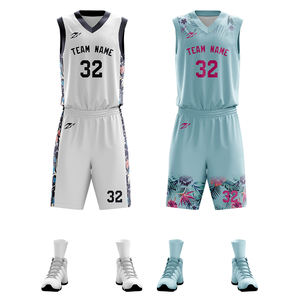 时尚粉色高品质篮球服廉价空白升华定制标志印花个性化篮球服 - Product Image 2