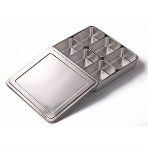 <span class=keywords><strong>Plateau</strong></span> multifonctionnel en acier inoxydable de qualité alimentaire à six compartiments, boîte de rangement métallique compartimentée, séparateur de <span class=keywords><strong>repas</strong></span> en acier inoxydable - Product Image 1