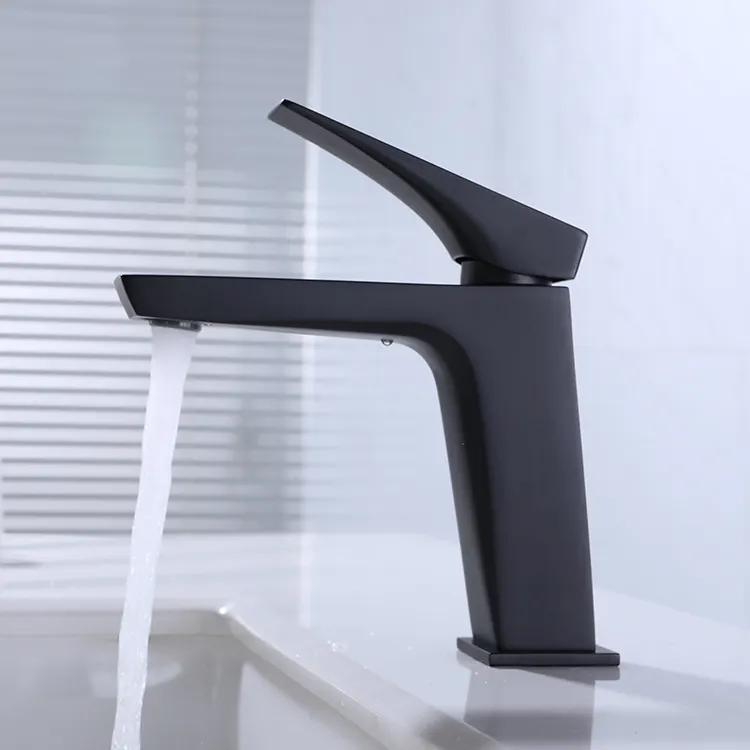 Modern Single Handle Alloy Black Bathroom Tap Sink Basin Faucet Mixer