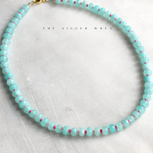 Trending Copper <b>Opal</b> Pendant <b>Necklace</b> with Box Chain European-American Style Summer Handmade Beaded Birthday Gift Unisex - Product Image 4