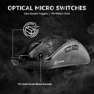 Souris de jeu ATTACK SHARK R11 ULTRA en fibre de carbone sans fil 8K 20000 <span class=keywords><strong>FPS</strong></span> Taux de balayage statique Revêtement en nano-métal Ice PAW3950MAX - Product Image 2