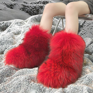 <span class=keywords><strong>Bottes</strong></span> d'hiver élégantes et confortables pour femmes, <span class=keywords><strong>bottes</strong></span> de neige de luxe en polyester doublées de fourrure, semelle épaisse antidérapante, bottines mi-mollet, couleurs unies - Product Image 3