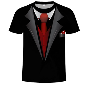 <span class=keywords><strong>T</strong></span>-shirt unisexe Fitspi imprimé en 3D, motif costume de smoking et cravate, drôle et original, à manches courtes, respirant, idéal pour <span class=keywords><strong>l</strong></span>'é<span class=keywords><strong>t</strong></span>é, les fêtes et le cosplay - Product Image 1