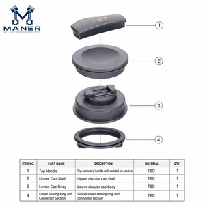 ฝาปิดเติมน้ำมันเครื่อง MANER รุ่น 06C103485P 06C103485N สำหรับเครื่องยนต์ EA888 Gen2 1.8T 2.0T สำหรับ EA888 Gen2 1.8T / 2.0T Turbo - Product Image 5