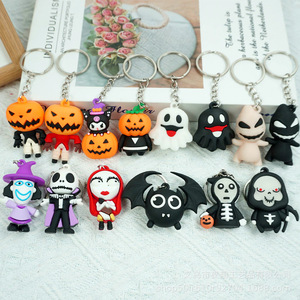 Llavero de calabaza de Halloween, muñecos de goma de dibujos animados, llavero portátil para coche, colgante de regalo, venta al por mayor - Product Image 1