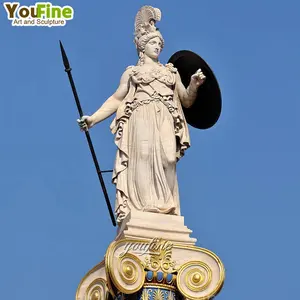 Patung Marmer Athena Klasik Dekorasi Taman Luar Ruangan Ukuran Hidup
