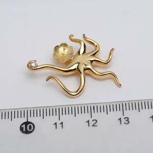 จี้เงินแท้ S925 พร้อมพู่ห้อยประดับมุก 8-10 เม็ด จี้รูปปลาหมึกสำหรับผู้หญิง อุปกรณ์ทำเครื่องประดับ DIY ตัวจี้เปล่า ผลิตภัณฑ์กึ่งสำเร็จรูป - Product Image 5