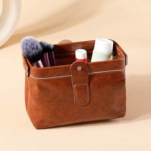 PU Leather Toiletry Bag <b>Makeup</b> Collection <b>Storage</b> Bag <b>for</b> Women and Men - Product Image 2