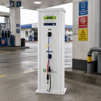 Gonfleur de pneus Ecotec pour extérieur avec compresseur d'air intégré, tuyau d'arrosage et monnayeur (en option) pour pneus de voiture et stations-service