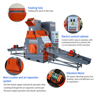 Machine de recyclage de fil de cuivre de ferraille de LX-400A Machine de granulateur de fil de cuivre Machine de séparation de cuivre et de plastique
