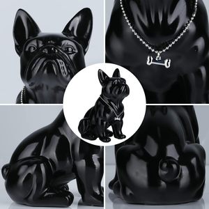 Statue de <span class=keywords><strong>bouledogue</strong></span> <span class=keywords><strong>anglais</strong></span> en résine Sculpture de <span class=keywords><strong>bouledogue</strong></span> français Décoration intérieure Figurine de collection moderne Statue de chien d'art - Product Image 5