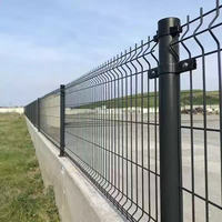 Panneaux de clôture de jardin en métal revêtu de PVC noir de qualité supérieure, 10 pieds, clôture résidentielle moderne, maille de fer soudée incurvée 3D
