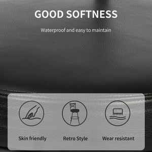 خشبي بو الجلود النسيج ارتفاع قابل للتعديل المطبخ جزيرة كرسي مرتفع الفندق مطعم بار بار مقعد ارتفاع مقعد - Product Image 5