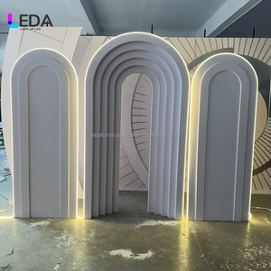 LEDA Ensemble de toile de fond blanche de mariage gracieux Décoration murale géante détachable Parfait pour la fête de mariage - Product Image 3