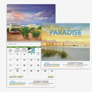 Calendriers Spirales Personnalisés avec Logo Imprimé Thème Plage 2027 – Cadeau Promotionnel de Qualité pour Entreprises, Vente en Gros, à Suspendre au Mur - Product Image 4