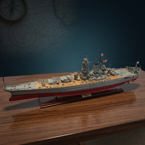 Modèle de bateau de guerre en bois fait main YAMATO - Artisanat peint, design nautique, décoration intérieure, caractéristique régionale européenne - Product Image 2