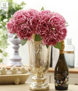 Pivoines européennes Vintage 6 têtes, pivoines artificielles en soie, fleurs d'hiver, décoration de mariage, accessoires de photographie - Product Image 2