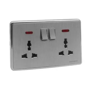 AKKOSTAR Home 2 way switch 3 pin Multi Function Plug WALL switch socket