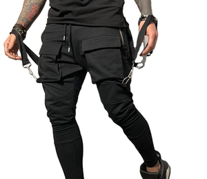 Pantalon <span class=keywords><strong>Hip</strong></span> Hop à la mode pour hommes, personnalisé de haute qualité, collection automne/printemps, grandes poches, pantalon cargo de sport - Product Image 1
