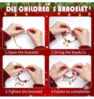 Kit de fabrication de bracelets perlés DIY pour filles, thème Noël, avec breloques mignonnes Père Noël et flocon de neige, coffret cadeau calendrier de l'Avent, idéal pour le cadeau de Noël