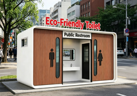 Toilettes mobiles préfabriquées de conception moderne pour l'extérieur, salle de bain publique pratique et portable, construite avec des panneaux sandwich en acier
