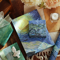 Kertas Pembungkus PE Berlapis Lukisan Minyak Van Gogh Ramah Lingkungan Seni Vintage Dekorasi Hadiah untuk Kotak Hadiah & Sampul Buku DIY