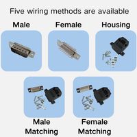 Connecteur de port série AOSI DB15 D15 15 broches RS232, carte à souder/fil à souder, prise mâle/femelle avec boîtier