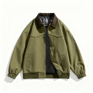 Fabricant de vestes, vente en gros de vestes en toile décontractées et tendance, coupe ample personnalisée, fermeture éclair, adaptées à l'automne - Product Image 6