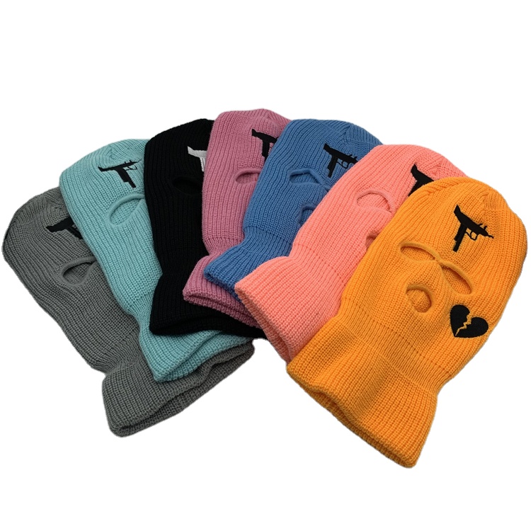 Неоновая вышивка UZI Gun, Балаклава с 3 отверстиями, в наличии