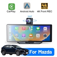 Caméra embarquée sans fil Apple CarPlay Android Auto 10,26 pouces 4K, caméra avant 1080P, caméra arrière 360°, AirPlay, Miracast, aide au recul, portable