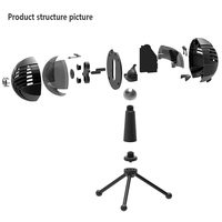 Microphone USB filaire pour ordinateur, à condensateur, anti-bruit, design léger, lumières LED, pour enregistrement vidéo et gaming, cardioïde