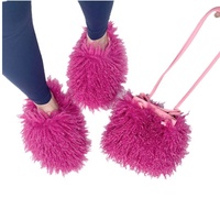 WB155 2024 hiver femmes nouveau style sacs à fourrure transfrontaliers + sandales de fourrure sans lacet pantoufles seau sac deux pièces ensembles