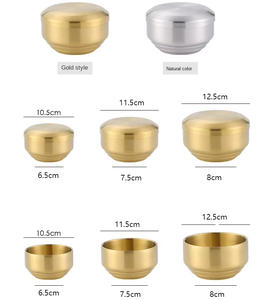 ชามสแตนเลส 304 สีทองเงิน สไตล์เกาหลี แบบสองชั้นเก็บความร้อน พร้อมฝาปิด สำหรับข้าว ซุป อาหาร ใช้ในร้านอาหาร ขายส่ง - Product Image 2