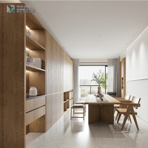 Muebles Completos para Toda la Casa, Armario de Cocina de Madera Maciza, Estilo Minimalista, Estilo Wabi-Sabi, Garantía de 5 Años - Product Image 2