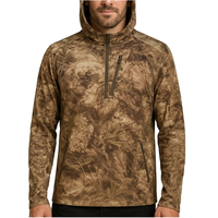 Sweat-shirt à capuche en polaire camouflage pour homme, coupe régulière, respirant, manches longues, décontracté, pour l'extérieur, avec fermeture éclair 1/4