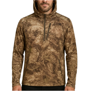 Sudadera con Capucha de Forro Polar para Hombre, Camuflaje Otoñal, Corte Regular, Transpirable, Manga Larga, Informal, para Actividades al Aire Libre, con Cierre de 1/4 - Product Image 1